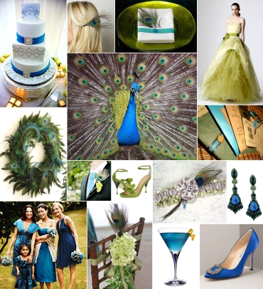Blue and Green Peacock Wedding Theme